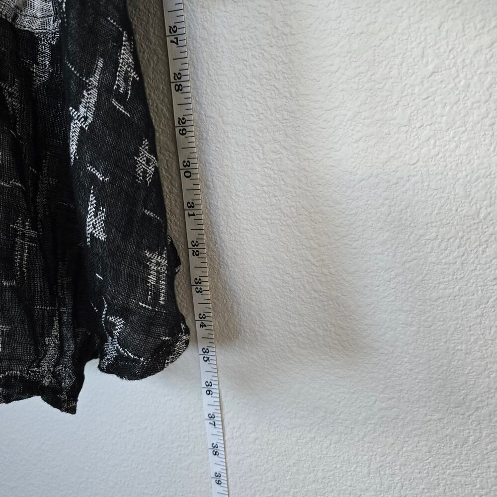 Cheyenne 100% Linen Women's Top XL Black and White Sachiko - Picture 2 of 6
